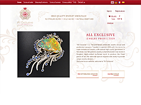 Сайт ювелирной фабрики «ALL EXCLUSIVE JEWELRY PRODUCTION»